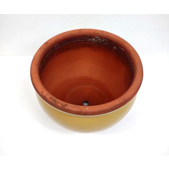 Vintage Yellow Norcal Pottery Terracotta Flower Pot Planter Mid-Century 6X7” USA - Picture 5 of 9